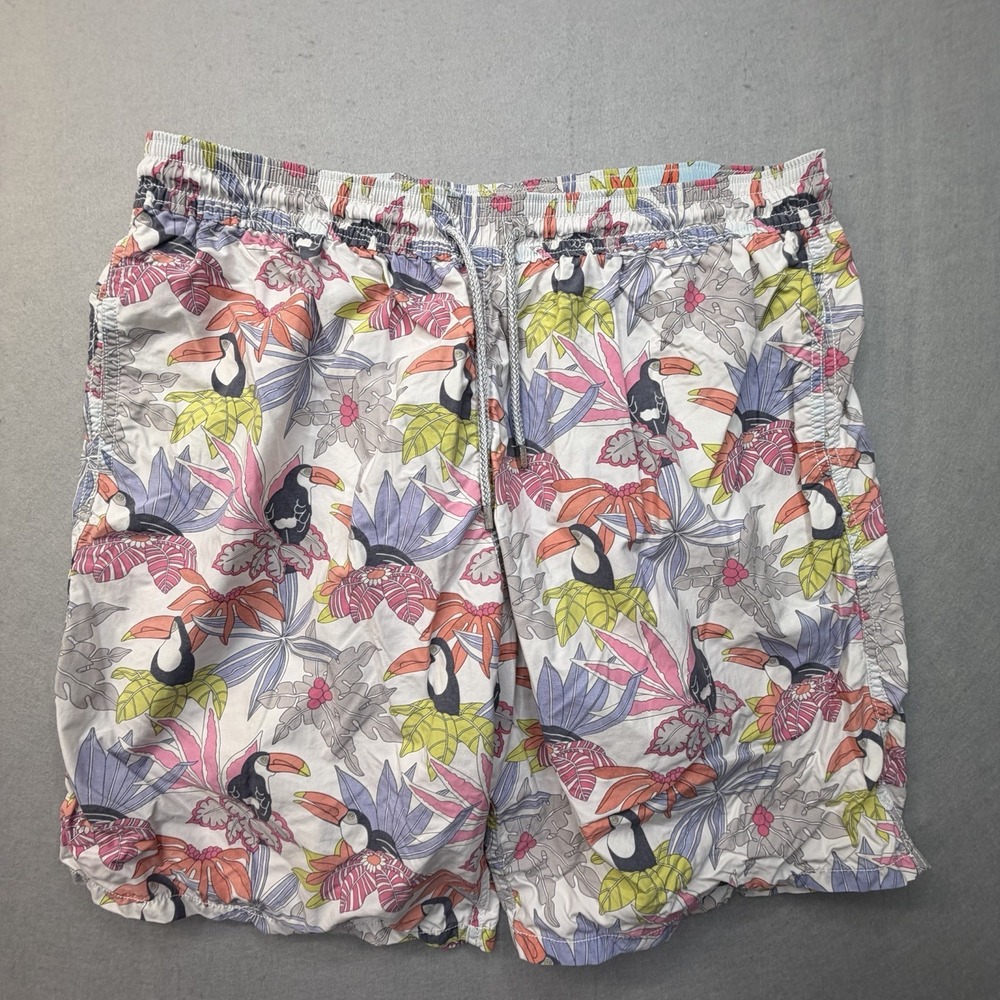 Vilebrequin Swim Trunks Mens XXXL 3XL Toucan Tropical Floral Shorts UNLINED